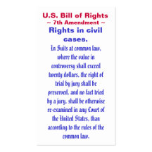 U.S. Bill of Rights, ~ Seventh (7th) Amendment ~ Business Card Template