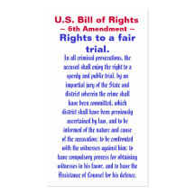 U.S. Bill of Rights, ~ Sixth (6th) Amendment ~ Business Card Templates