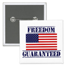 U.S. Flag FREEDOM GUARANTEED Button