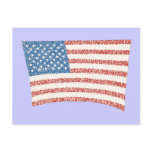 U S Flag in pointillism, on postcards