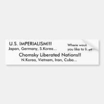 U.S. IMPERIALISM!!! BUMPER STICKER