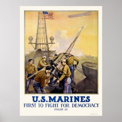 U.S. Marines - First to Fight for Democracy Print by lc_wpa