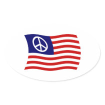 U.S. Peace Sign Flag Sticker