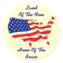 U.S. Shaped American Flag stickers