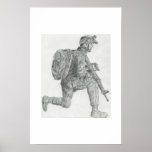 U.S. soldier resting Print
