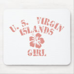 U.S. Virgin Islands Pink Girl Mouse Pads