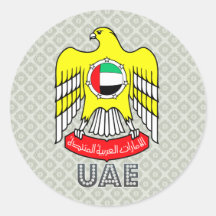 Uae Coat of Arms Round Stickers