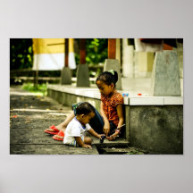 ubud bali indonesia siblings play posters