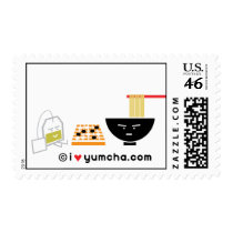 Udon & Green Tea Bag Playing Go Postage Stamp