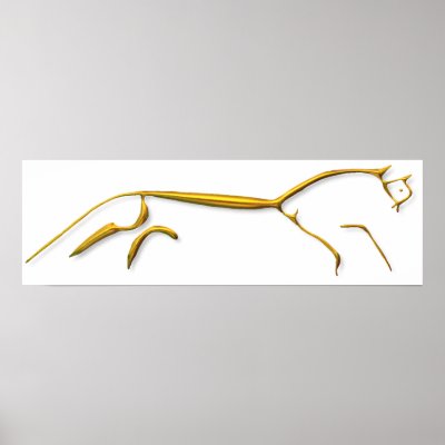 Uffington Horse gold poster