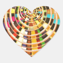 UFO 3D Energy Dome - Wave Spectrum Heart Sticker