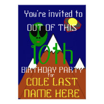 UFO - Alien Birthday Invitation