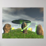 UFO and Ancient Stone Circle Print
