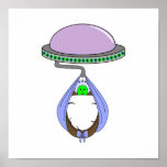 UFO Carrying Baby Blue Poster