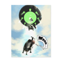 UFO Cow Abduction Postcard