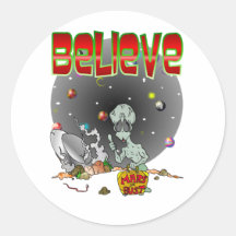 UFO Crash Round Stickers