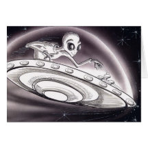UFO flying Greeting Card