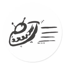 UFO - Flying Saucer - Spaceship Round Stickers