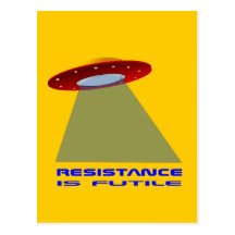 UFO  landing Postcard