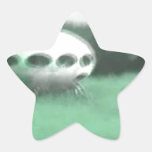 UFO LANDS ON EARTH! STAR STICKER
