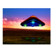 UFO Lights Post Card