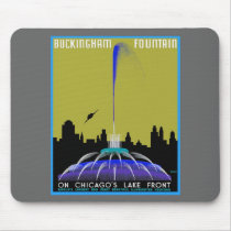 UFO over Chicago - Buckingham Fountain Mouse Pads