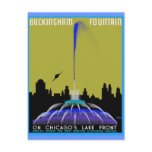 UFO over Chicago - Buckingham Fountain Post Card