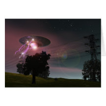 UFO Over Powerlines 2 Card