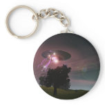UFO Over Powerlines 2 Keychain