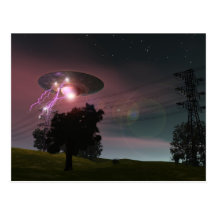 UFO Over Powerlines 2 Postcard