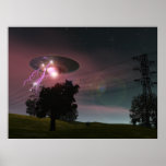 UFO Over Powerlines 2 Poster posters