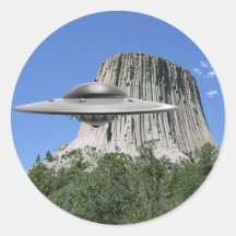UFO Salamander at Devils Tower Round Sticker