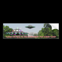 UFO's on the whitehouse Lawn bumper stickers