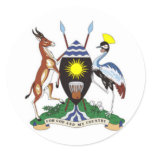 Uganda Coat of Arms Round Stickers