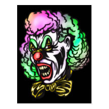 Ugly Evil Clown Post Card