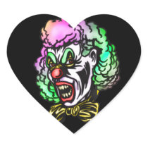 Ugly Evil Clown Heart Sticker