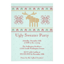 Ugly sweater christmas holiday party invitation