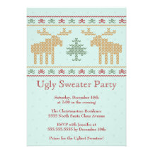 Ugly sweater christmas holiday party invitation