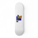 Ugly witch kissing scared pumpkin skateboards