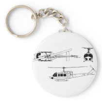 UH1 Huey Blueprint (Iriquois) Key Chain