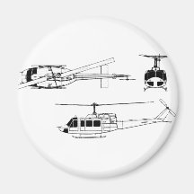 UH1 Huey Blueprint (Iriquois) Magnets