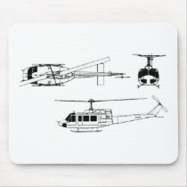 UH1 Huey Blueprint (Iriquois) Mouse Pad
