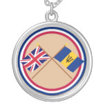 UK and Barbados Crossed Flags necklaces