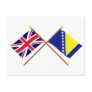 UK and Bosnia & Herzegovina Crossed Flags Postcards