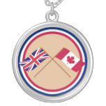 UK and Canada Crossed Flags necklaces