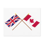 UK and Canada Crossed Flags postcards