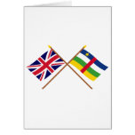 UK and Central African Republic Crossed Flags cards