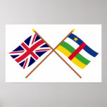 UK and Central African Republic Crossed Flags posters
