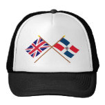 UK and Dominican Republic Crossed Flags Mesh Hats