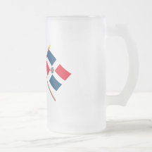UK and Dominican Republic Crossed Flags Coffee Mugs